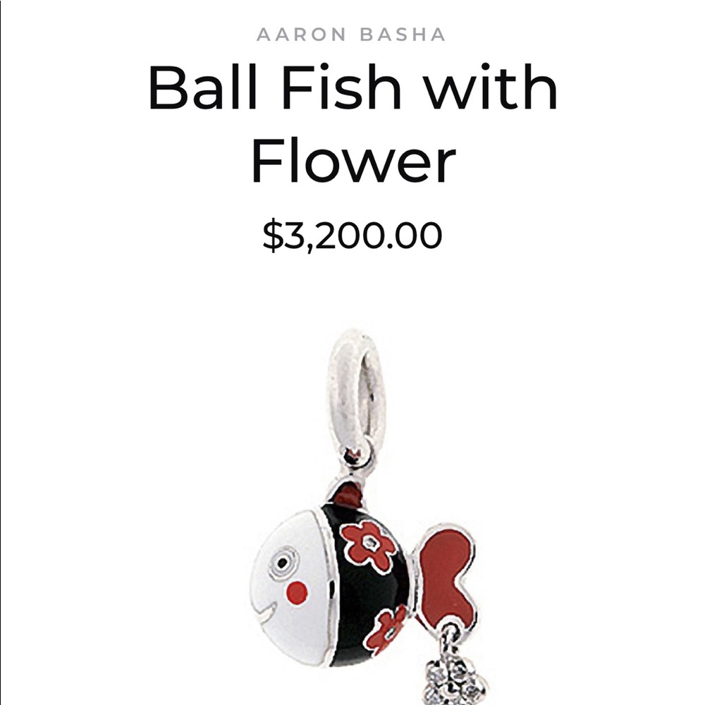 Aaron Basha Ball Fish Charm. NEVER BEEN WORN